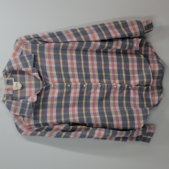 Z Supply Tartan Plaid Flannel Button Down Shirt with Convertible Sleeves Medium - Picture 1 of 12